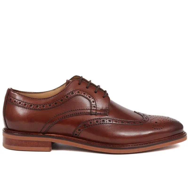 Longwood Suede Derby Brogues - LONGWOOD / 320 482 - Chestnut sold by Jones Bootmaker