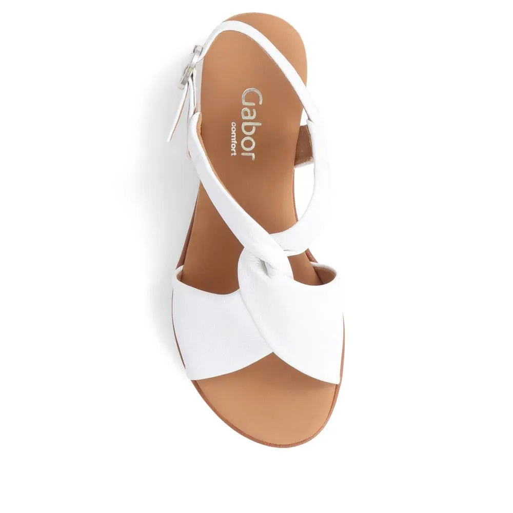 Rich Wide Fit Leather Twist-Front Sandals - GAB31514 / 317 898 - White sold by Jones Bootmaker product image thumbnail 3