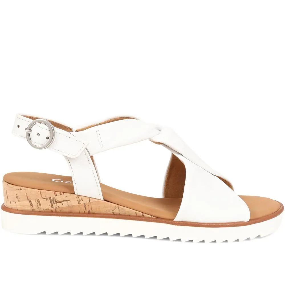 Rich Wide Fit Leather Twist-Front Sandals - GAB31514 / 317 898 - White sold by Jones Bootmaker product image thumbnail 5