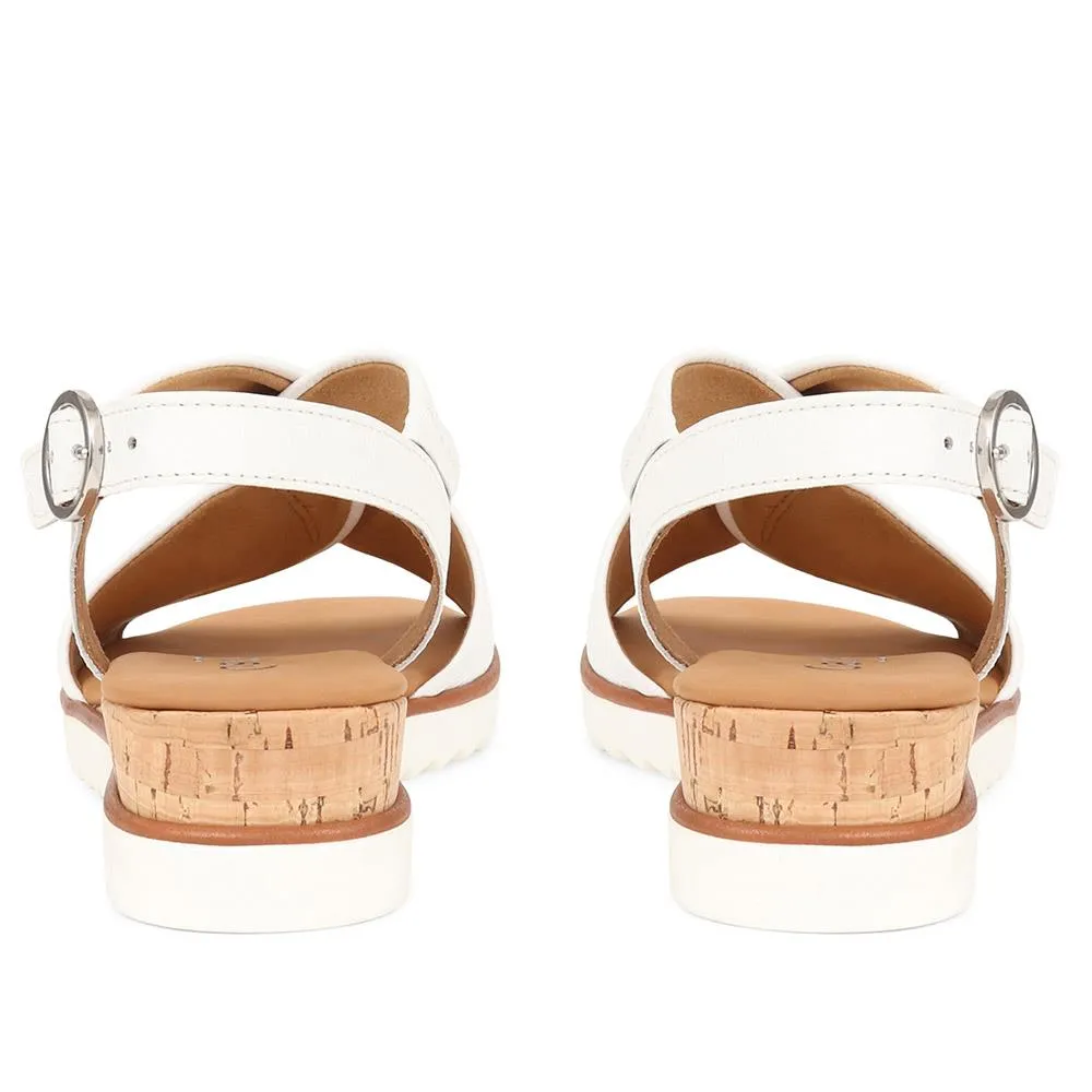 Rich Wide Fit Leather Twist-Front Sandals - GAB31514 / 317 898 - White sold by Jones Bootmaker product image thumbnail 2