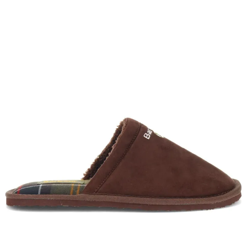 Cushioned Mule Slippers - BARBR40502 / 325 693 - Chocolate sold by Jones Bootmaker