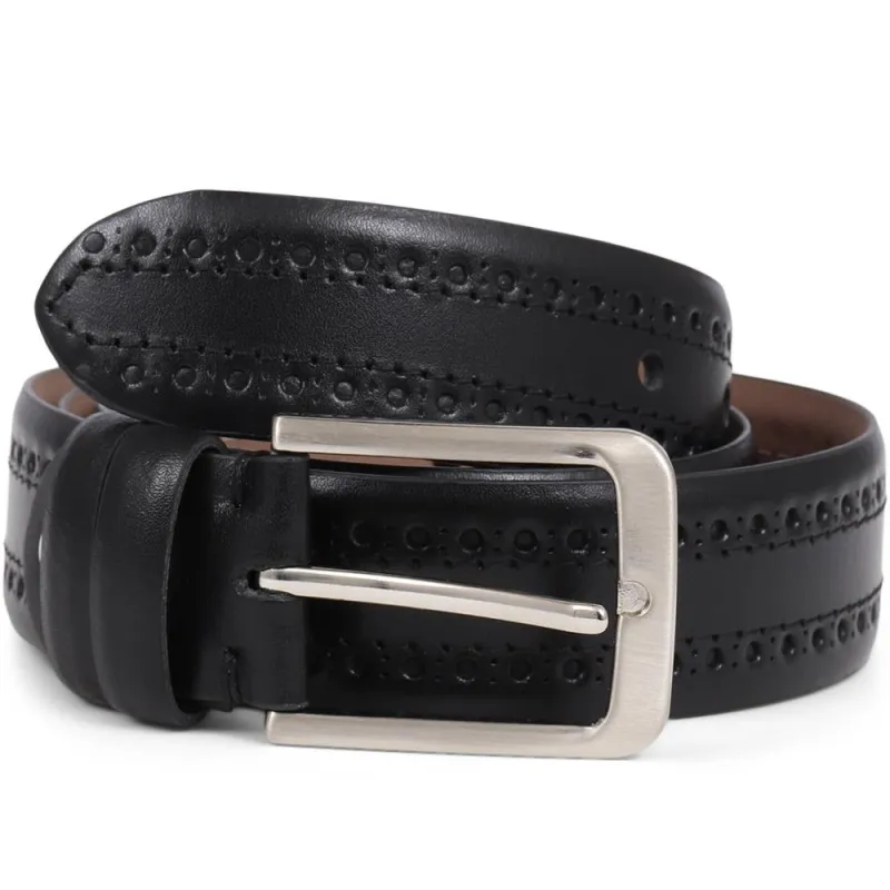 Urmston Leather Belt  - URMSTON / 325 625 - Black sold by Jones Bootmaker