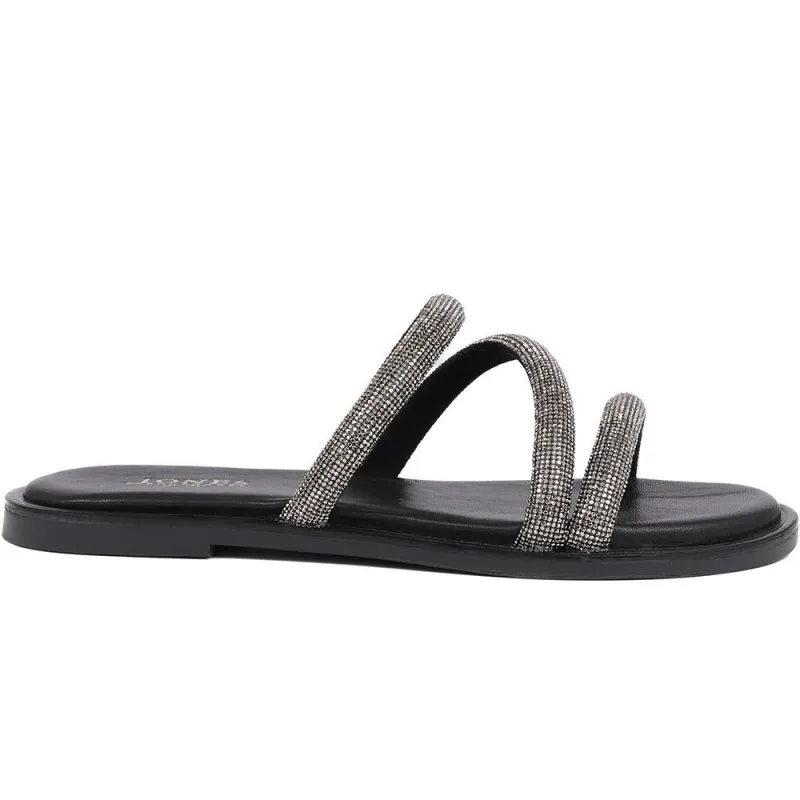 Ghita Calf Leather Sandals  - GHITA / 325 568 - Black sold by Jones Bootmaker