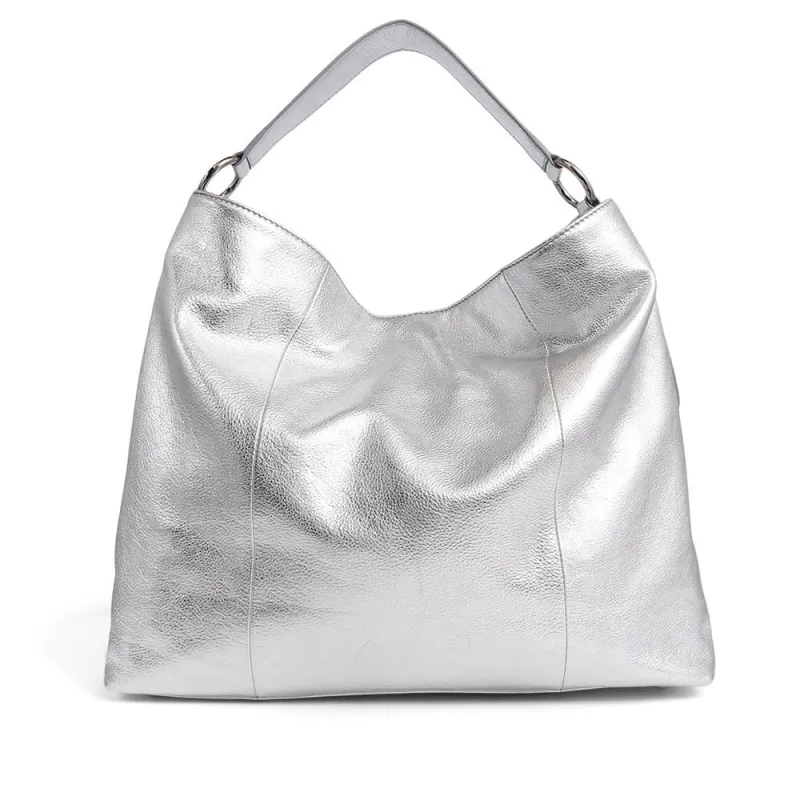 Violetta Leather Shoulder Bag - VIOLETTA / 325 463 - Silver sold by Jones Bootmaker