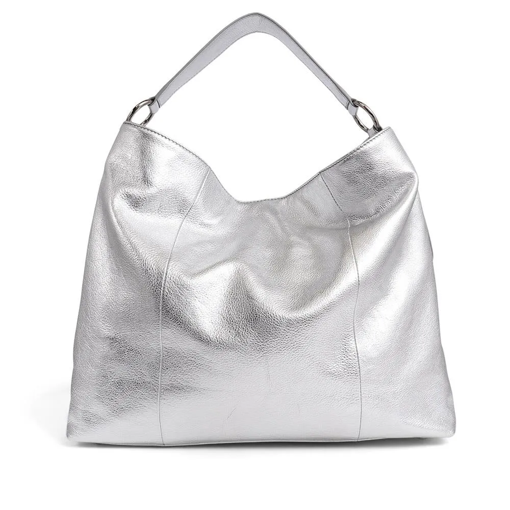 Violetta Leather Shoulder Bag - VIOLETTA / 325 463 - Silver sold by Jones Bootmaker