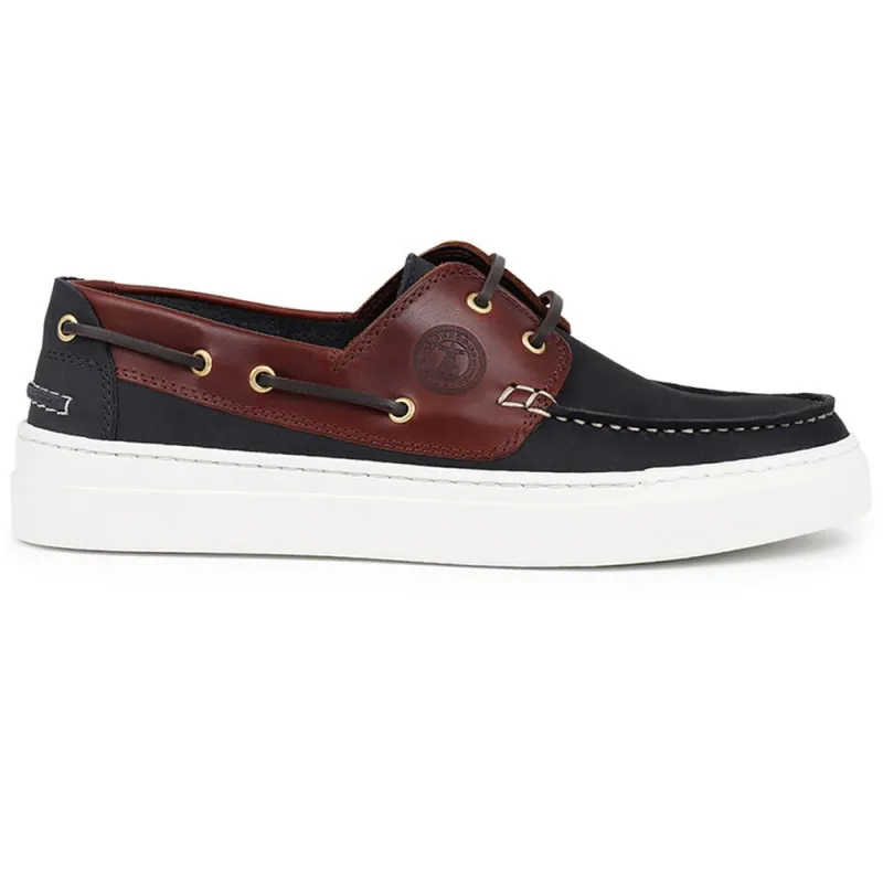 Bosun Two-Tone Leather Boat Shoes - BARBR39514 / 325 434 - Navy-Brown made by Barbour