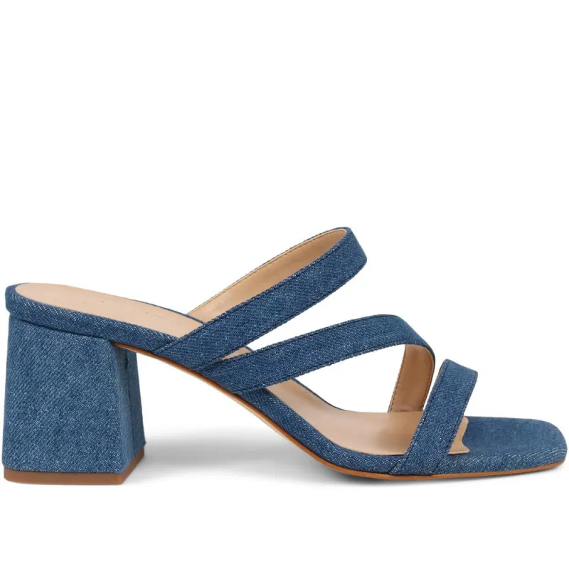 Honour Heeled Sandals  - HONOUR / 325 323 - Denim sold by Jones Bootmaker