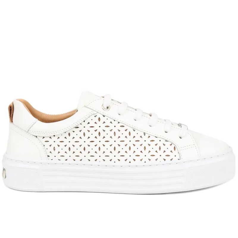 Ariella Cut Out Detailed Trainers - ARIELLA / 325 317 - White sold by Jones Bootmaker