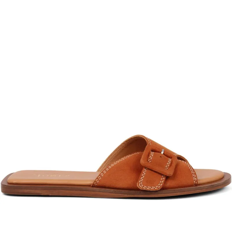 Georgette Leather Mules - GEORGETTE / 325 305 - Tan sold by Jones Bootmaker