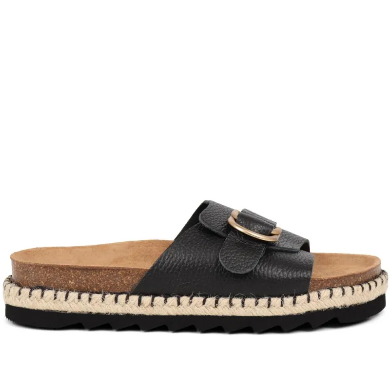 Jana Slip-On Sandals  - JANA / 325 291 - Black sold by Jones Bootmaker