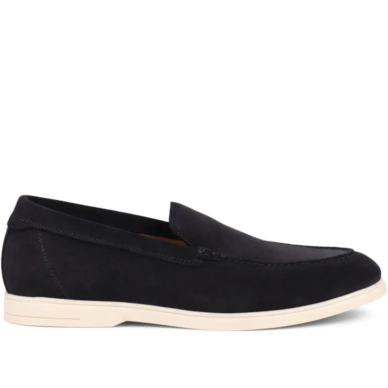 Raiden Suede Loafers - RAIDEN / 325 112 - Navy Suede sold by Jones Bootmaker