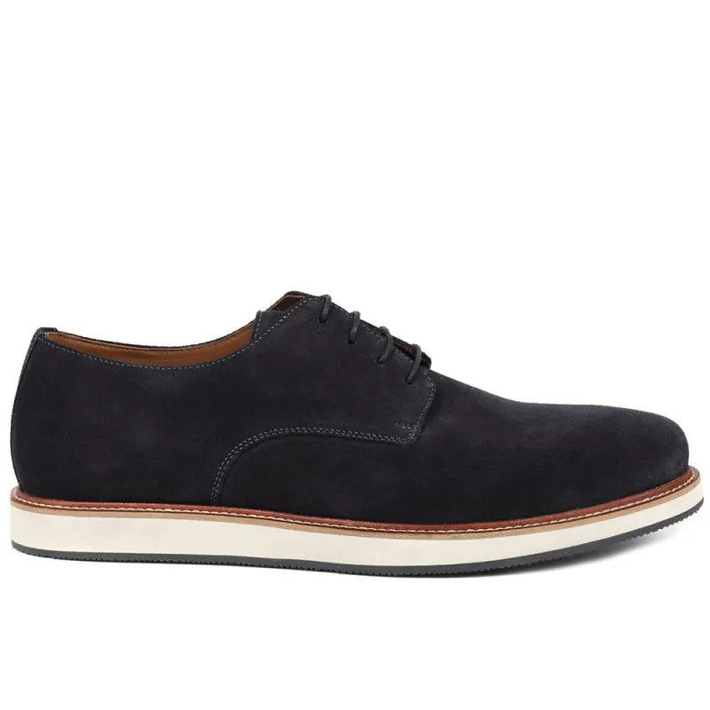Lowen2 Suede Casual Lace-Ups  - LOWEN2 / 325 114 - Navy Suede sold by Jones Bootmaker