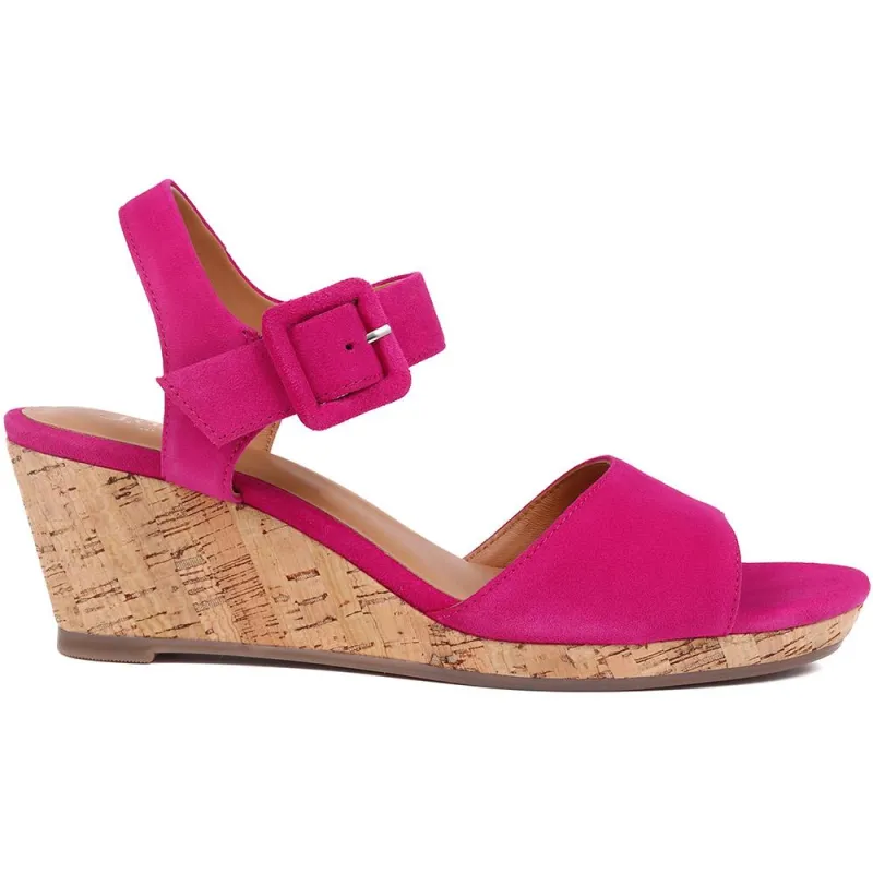 Grazina Leather Wedges - GRAZINA / 325 045 - Hot Pink sold by Jones Bootmaker