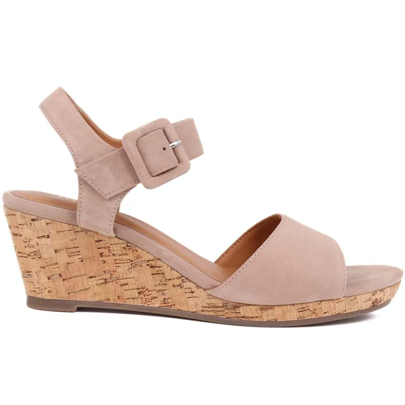 Grazina Leather Wedges - GRAZINA / 325 045 - Beige sold by Jones Bootmaker