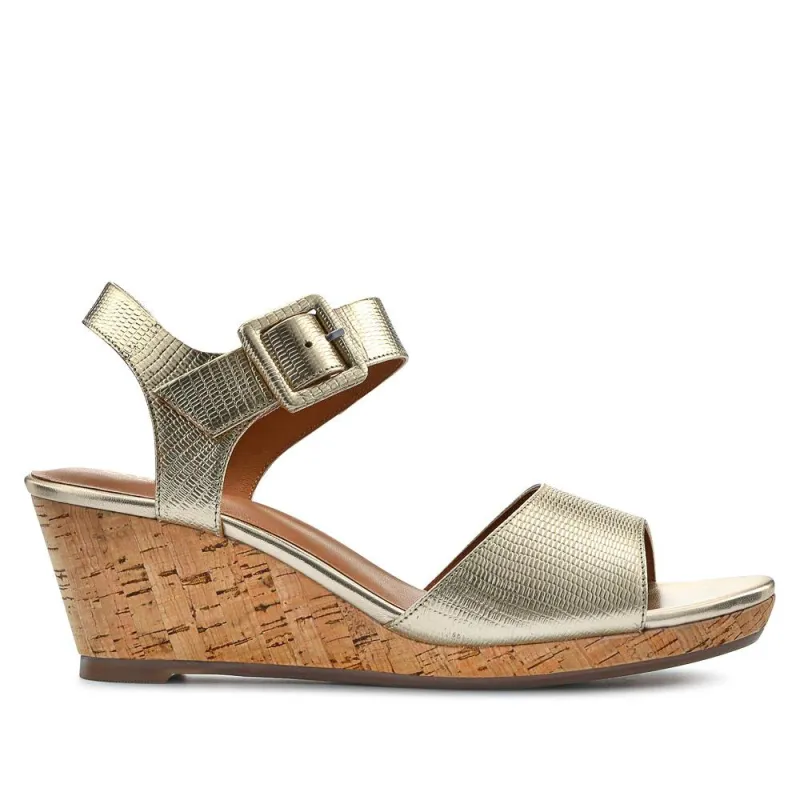 Grazina Leather Wedges - GRAZINA / 325 045 - Gold sold by Jones Bootmaker