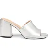 Gracey Heeled Mule Sandals  - GRACEY / 325 039 - Silver sold by Jones Bootmaker