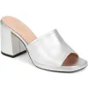 Gracey Heeled Mule Sandals  - GRACEY / 325 039 - Silver sold by Jones Bootmaker