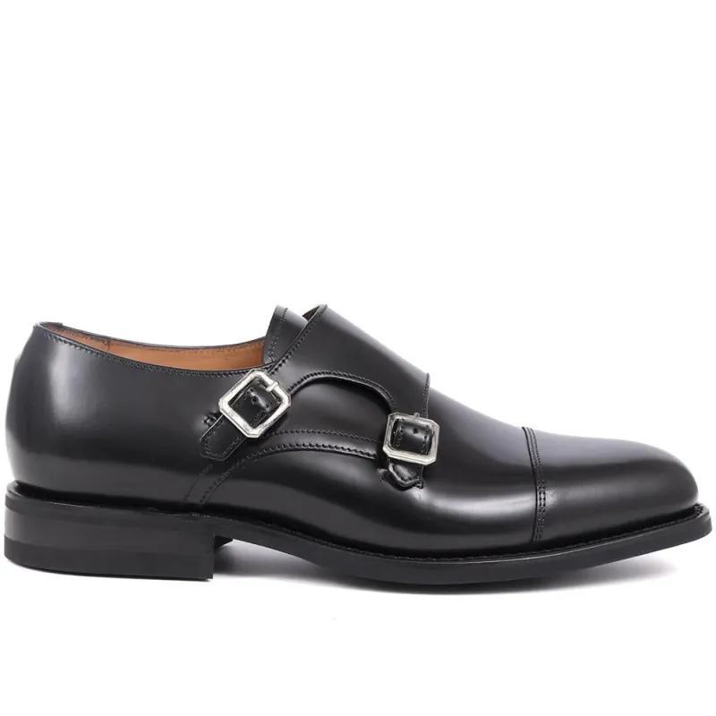 Ramsey1 Leather Monk Strap Shoes - RAMSEY1 / 325 002 - Black sold by Jones Bootmaker