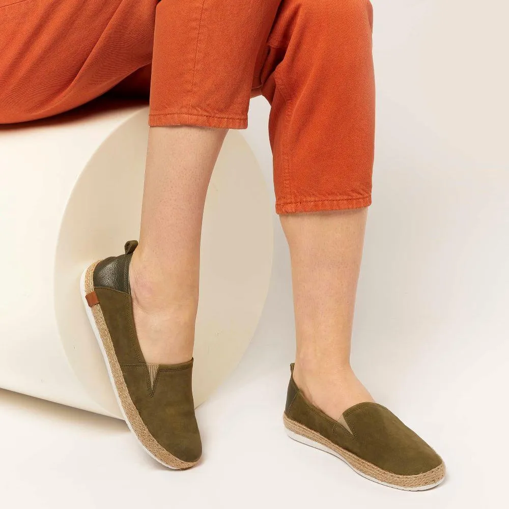 Milan Leather Espadrille Flats - MILAN / 320 085 - Khaki sold by Jones Bootmaker product image thumbnail 5