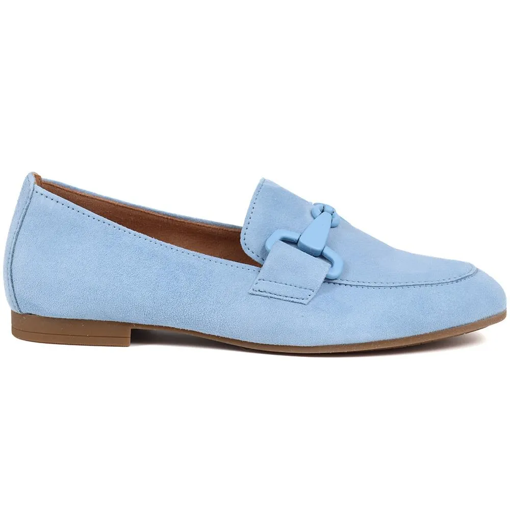 Jangle Gabor Suede Buckle Loafers - GAB37500 / 323 288 - Powder Blue sold by Jones Bootmaker