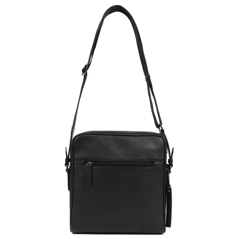 Vincent Leather Shoulder Bag - VINCENT / 324 786 - Black Grain sold by Jones Bootmaker