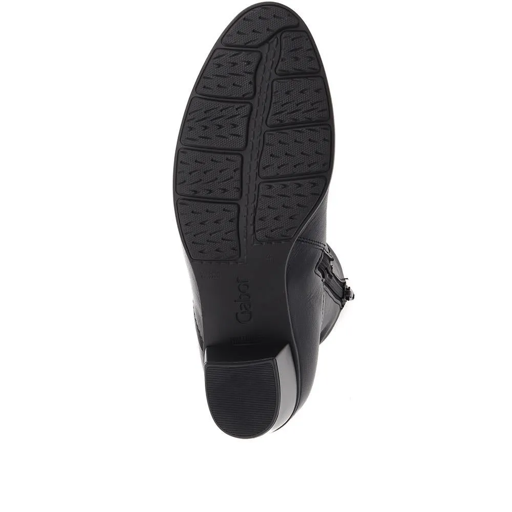 Emblem Heeled Leather Slouch Ankle Boots - GAB38503 / 324 769 - Black sold by Jones Bootmaker product image thumbnail 4