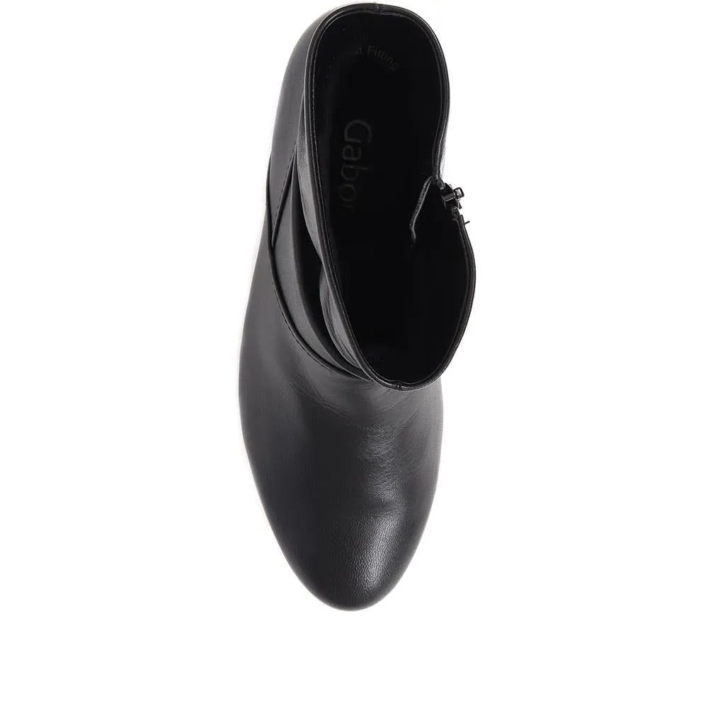 Emblem Heeled Leather Slouch Ankle Boots - GAB38503 / 324 769 - Black sold by Jones Bootmaker product image thumbnail 5