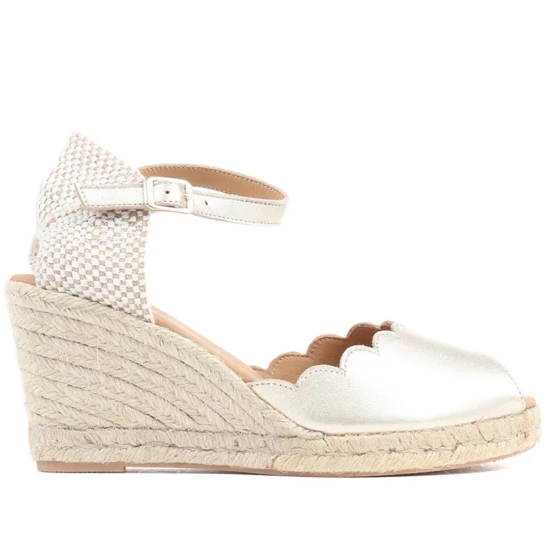 Alejandra Espadrille Wedge Sandals - ALEJANDRA / 322 055 - Gold sold by Jones Bootmaker