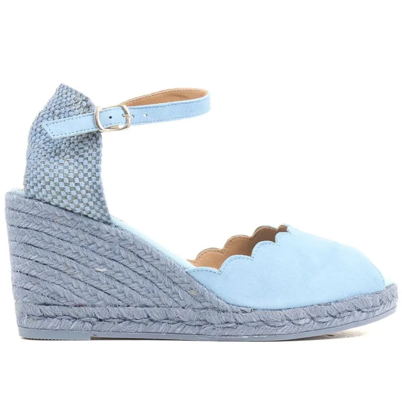 Alejandra Espadrille Wedge Sandals - ALEJANDRA / 322 055 - Pale Blue sold by Jones Bootmaker