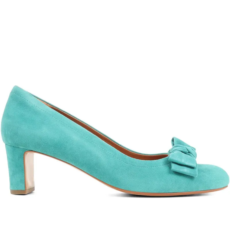 Zelda Bow Detail Court Shoes - ZELDA / 323 596 - Green sold by Jones Bootmaker