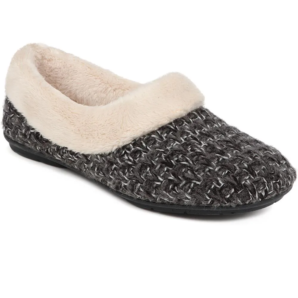 Faux-Fur-Lined Slippers - CARIANA / 324 749 - Dark Grey sold by Jones Bootmaker product image thumbnail 3