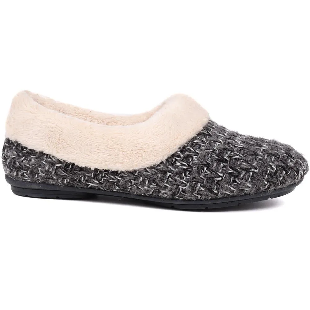 Faux-Fur-Lined Slippers - CARIANA / 324 749 - Dark Grey sold by Jones Bootmaker product image thumbnail 4