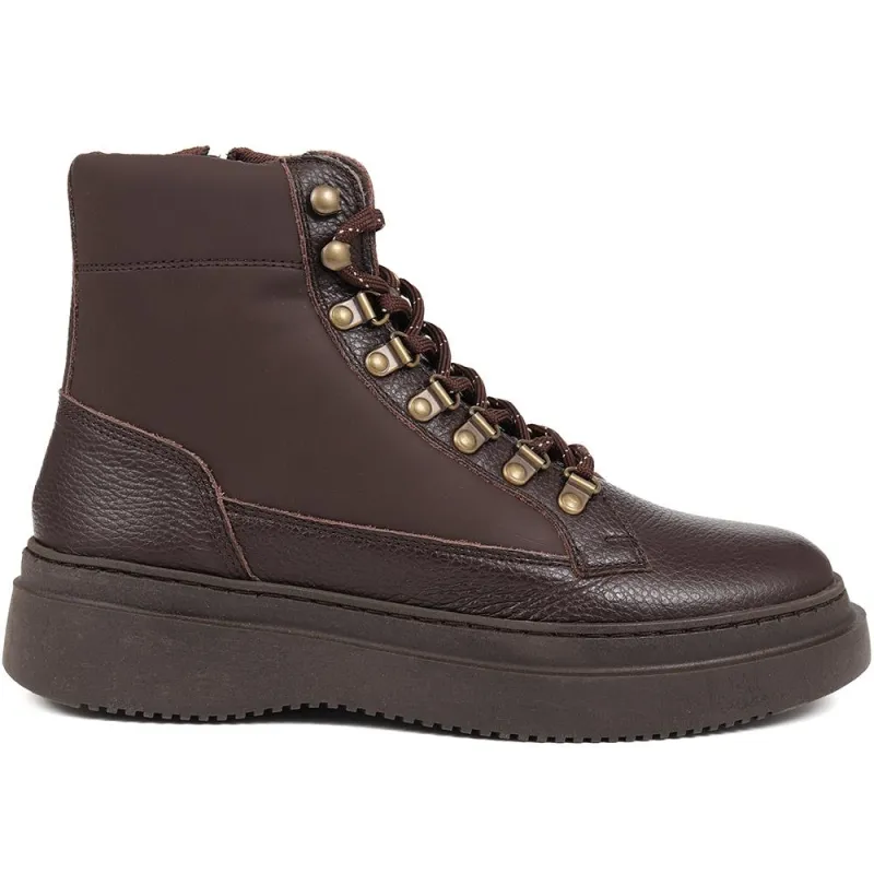 Drexel Chunky Leather Boots - DREXEL / 324 503 - Brown sold by Jones Bootmaker