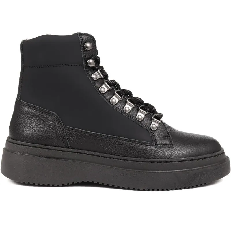 Drexel Chunky Leather Boots - DREXEL / 324 503 - Black sold by Jones Bootmaker