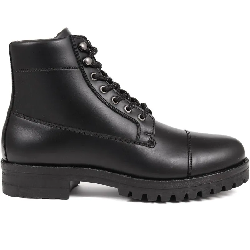 Leather Lace-Up Boots - DAEL / 324 501 - Black sold by Jones Bootmaker