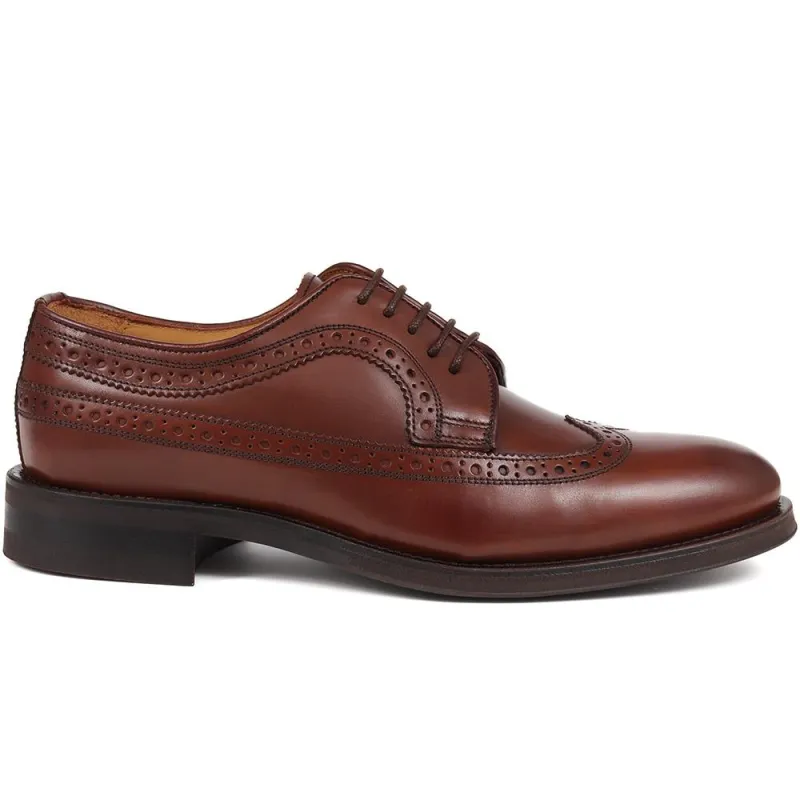 Brogue Detailed Leather Shoes - COLINDALE2 / 324 460 - Cognac sold by Jones Bootmaker