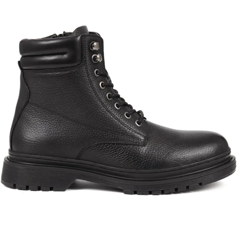 Elio Leather Lace Up Boots - ELIO / 324 398 - Black sold by Jones Bootmaker