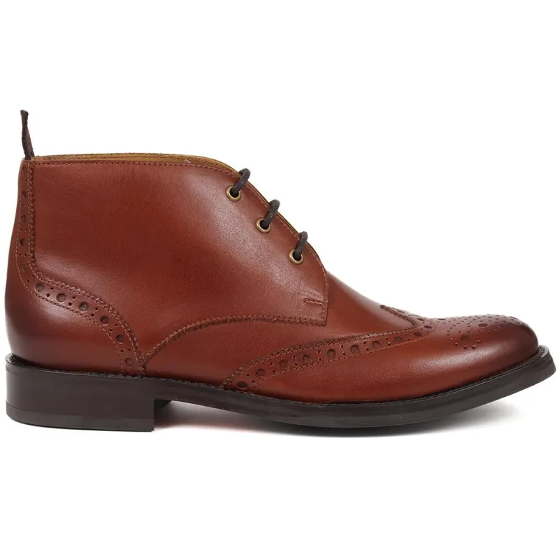 Eastburn Brogue Detailed Desert Boots - EASTBURN / 324 341 - Cognac sold by Jones Bootmaker