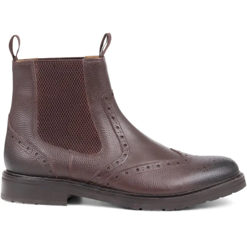 Desborough Leather Chelsea Boots - DESBOROUGH2 / 324 340 - Dark Brown sold by Jones Bootmaker