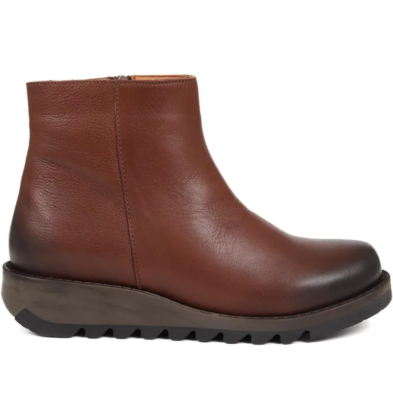 Mariane Leather Wedge Ankle Boots - MARIANE / 324 330 - Brown sold by Jones Bootmaker