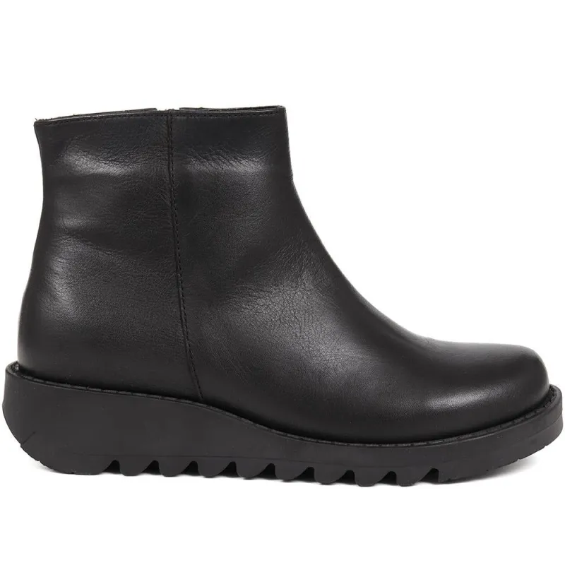 Mariane Leather Wedge Ankle Boots - MARIANE / 324 330 - Black sold by Jones Bootmaker