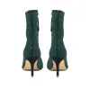 Jewelled Leather Heeled Boots - KHIARA / 324 334 - Green sold by Jones Bootmaker