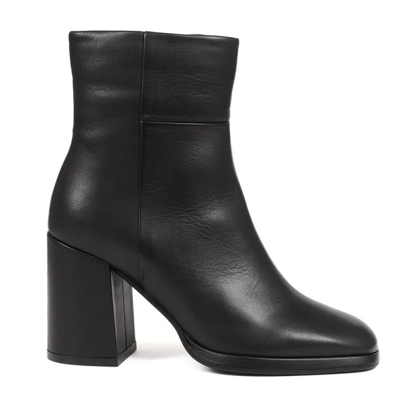 Clarabella Leather Heeled Ankle Boots - CLARABELLA / 324 306 - Black sold by Jones Bootmaker