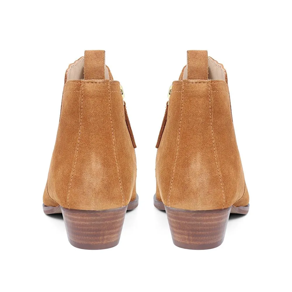 Florie Heeled Leather Ankle Boots - FLORIE / 324 290 - Cognac sold by Jones Bootmaker product image thumbnail 3