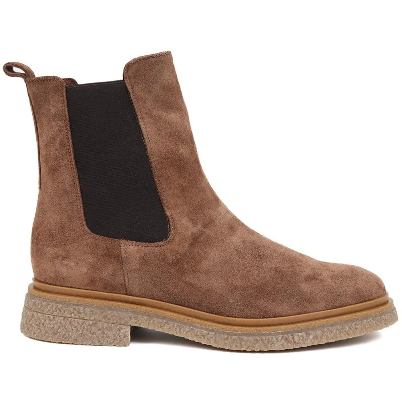 Leather Chelsea Boots - DOROTHEE / 324 251 - Brown Suede sold by Jones Bootmaker