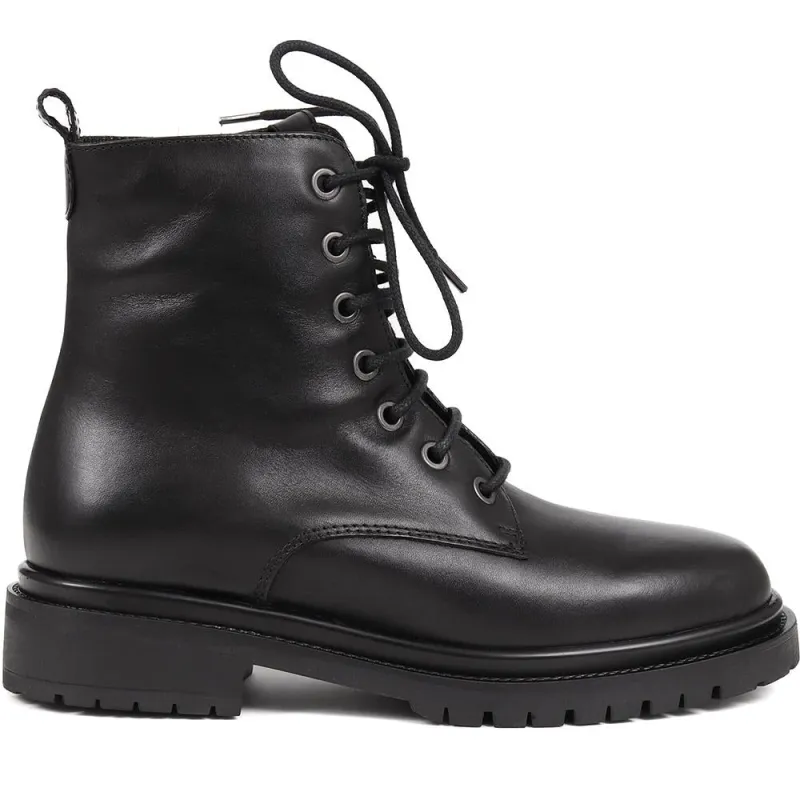 Davi Leather Lace Up Boots - DAVI / 324 255 - Black sold by Jones Bootmaker