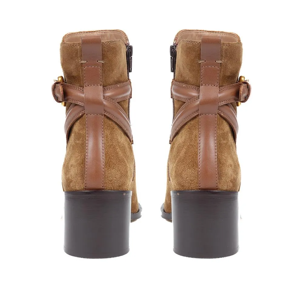 Lisabet Leather Buckle Strap Ankle Boots - LISABET / 324 249 - Tobacco sold by Jones Bootmaker product image thumbnail 3