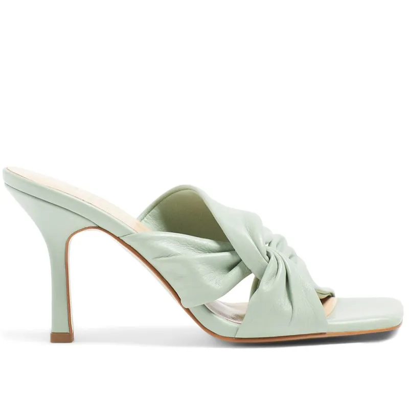 Leather Mule Heels - BLAKELY / 324 026 - Sage sold by Jones Bootmaker