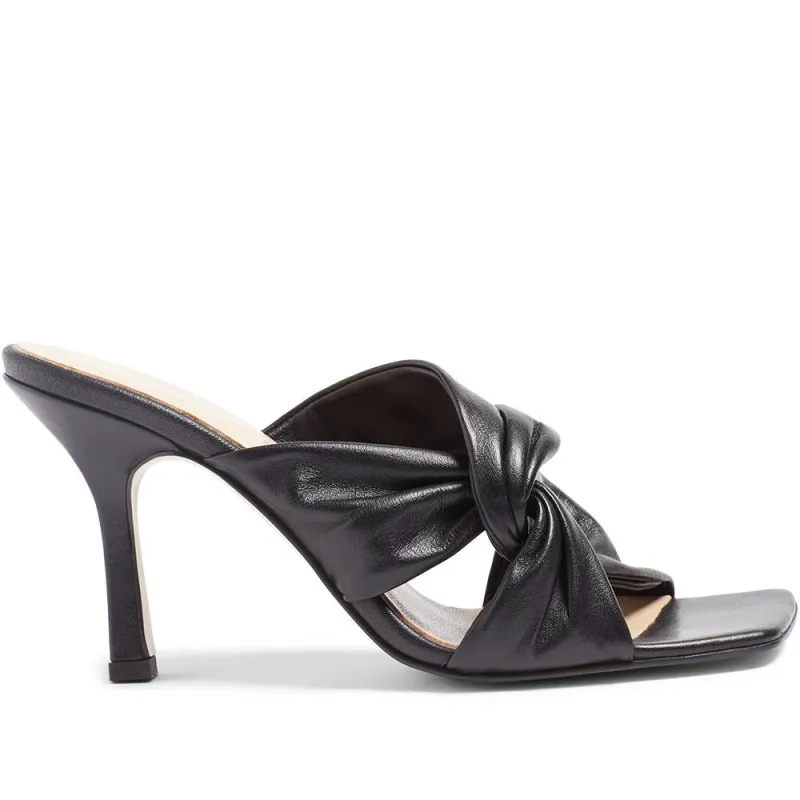 Leather Mule Heels - BLAKELY / 324 026 - Black sold by Jones Bootmaker