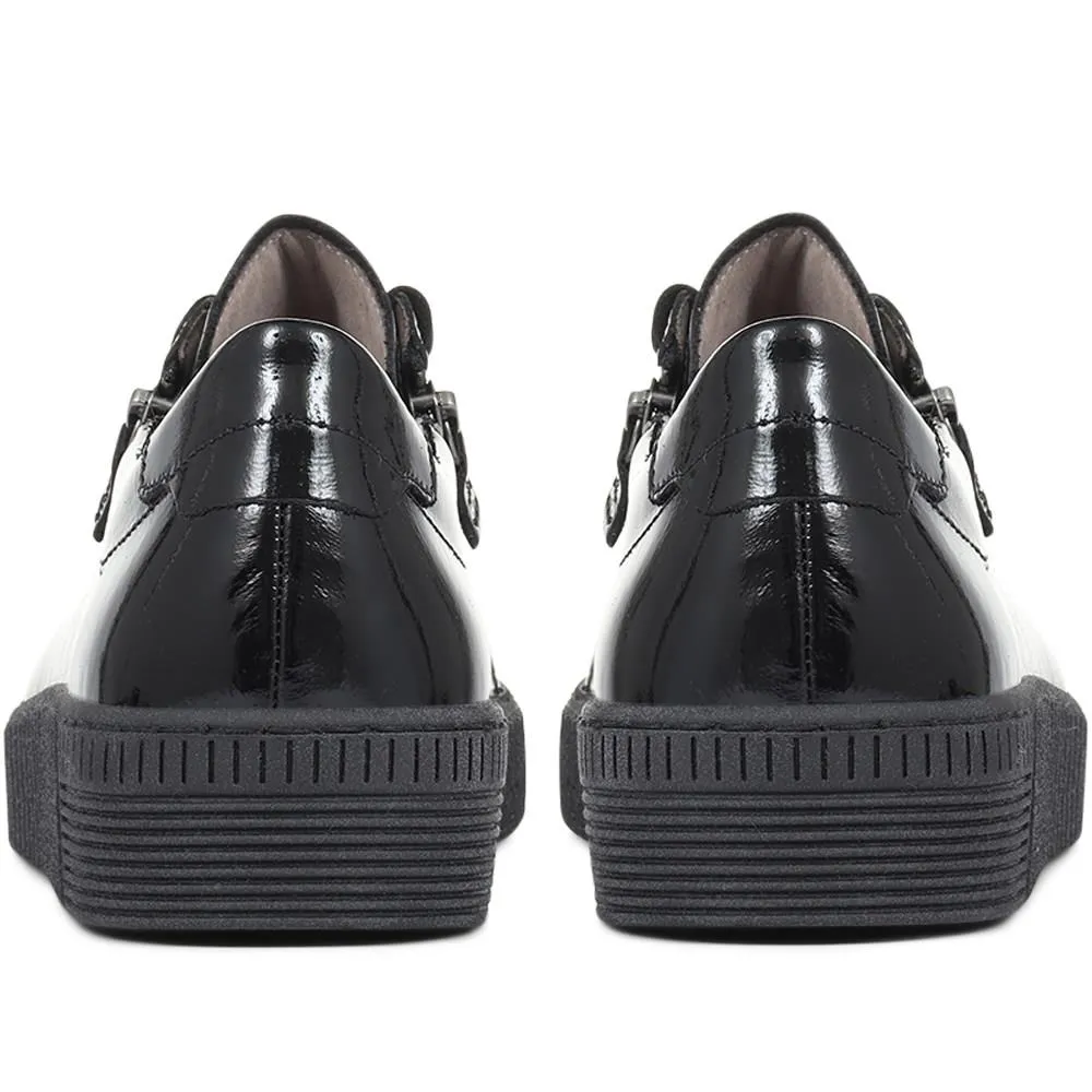 Wisdom Dual Zip Flatform Trainers - GAB31501 / 317 499 - Black Patent sold by Jones Bootmaker product image thumbnail 3